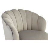 Odeon Grey Velvet Chair With Gold Wood Legs - SE Home
