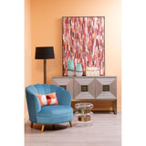 Odeon Blue Velvet Chair With Gold Wood Legs - SE Home