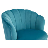 Odeon Blue Velvet Chair With Gold Wood Legs - SE Home