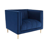 Arm Chairs, Recliners & Sleeper Chairs Otylia Deep Blue Velvet Armchair