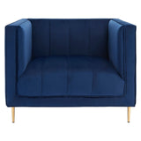 Otylia Deep Blue Velvet Armchair - SE Home