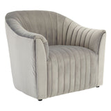 Opel Grey Velvet Armchair - SE Home