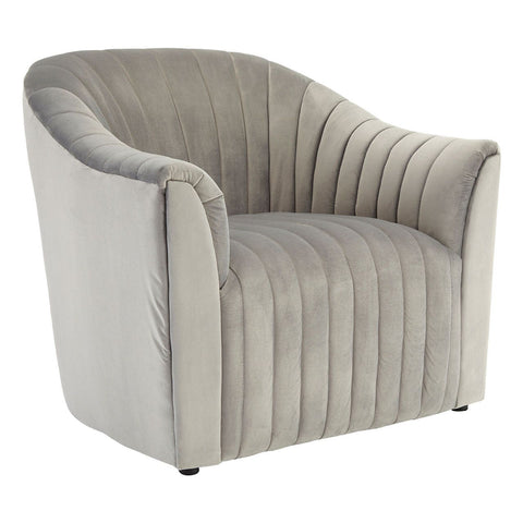 Opel Grey Velvet Armchair - SE Home