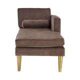 Chaises Louxor Grey Velvet / Left Arm Chaise Longue