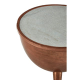 Crest Copper Finish White Marble Top Table - SE Home