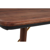 Kenso Walnut Wood / Brass Finish Dining Table - SE Home