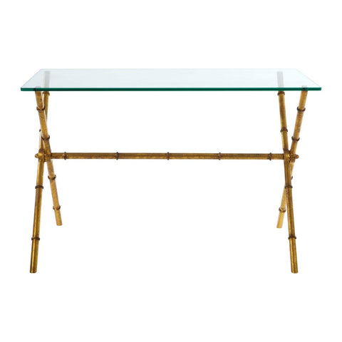 Gold bamboo console shop table