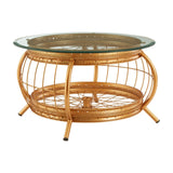 Mantis Gold Finish Coffee Table - SE Home