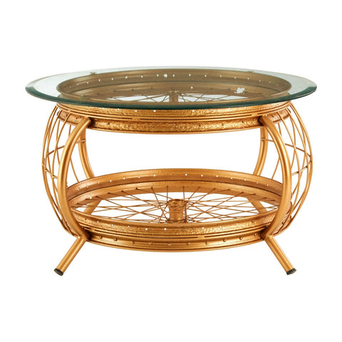 Mantis Gold Finish Coffee Table - SE Home