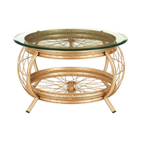 Mantis Champagne Gold Finish Coffee Table - SE Home