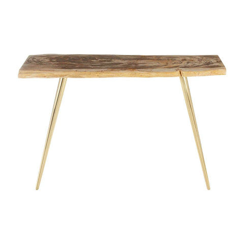Petrified wood console on sale table