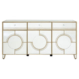 Knightsbridge Cabinet Wiith 3 Doors & 3 Drawers - Mirrored Glass - SE Home