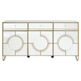 Cabinets & Storage Knightsbridge Cabinet Wiith 3 Doors & 3 Drawers - Mirrored Glass
