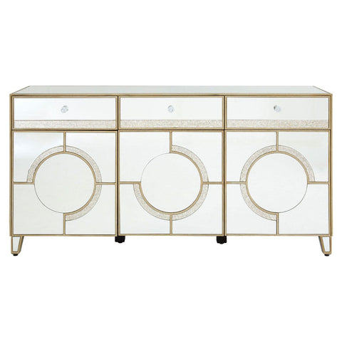 Knightsbridge Cabinet Wiith 3 Doors & 3 Drawers - Mirrored Glass - SE Home