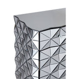 Soho 2 Drawer Cabinet In Silver Glass With 3D Mirror Effect - SE Home