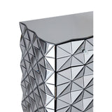 Cabinets & Storage Soho 2 Drawer Cabinet In Silver Glass With 3D Mirror Effect