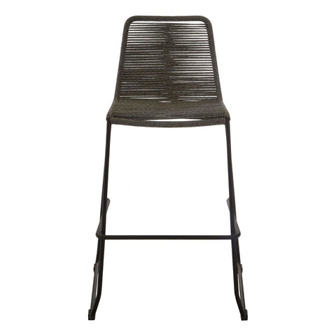 Sisal Bar Chair With Steel Frame In Grey Rope Style - SE Home