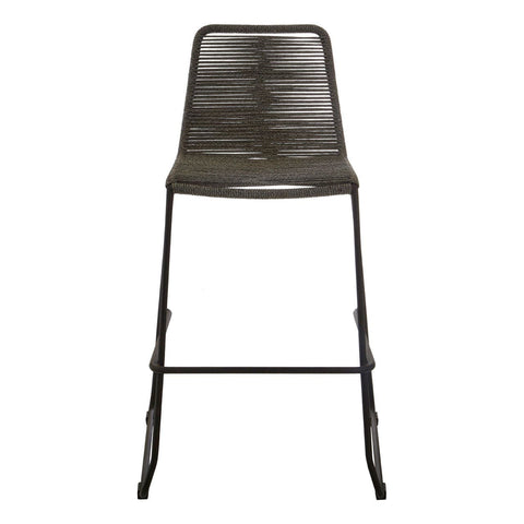 Table & Bar Stools Sisal Bar Chair With Steel Frame In Grey Rope Style