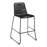 Table & Bar Stools Sisal Bar Chair With Steel Frame In Black Rope Style