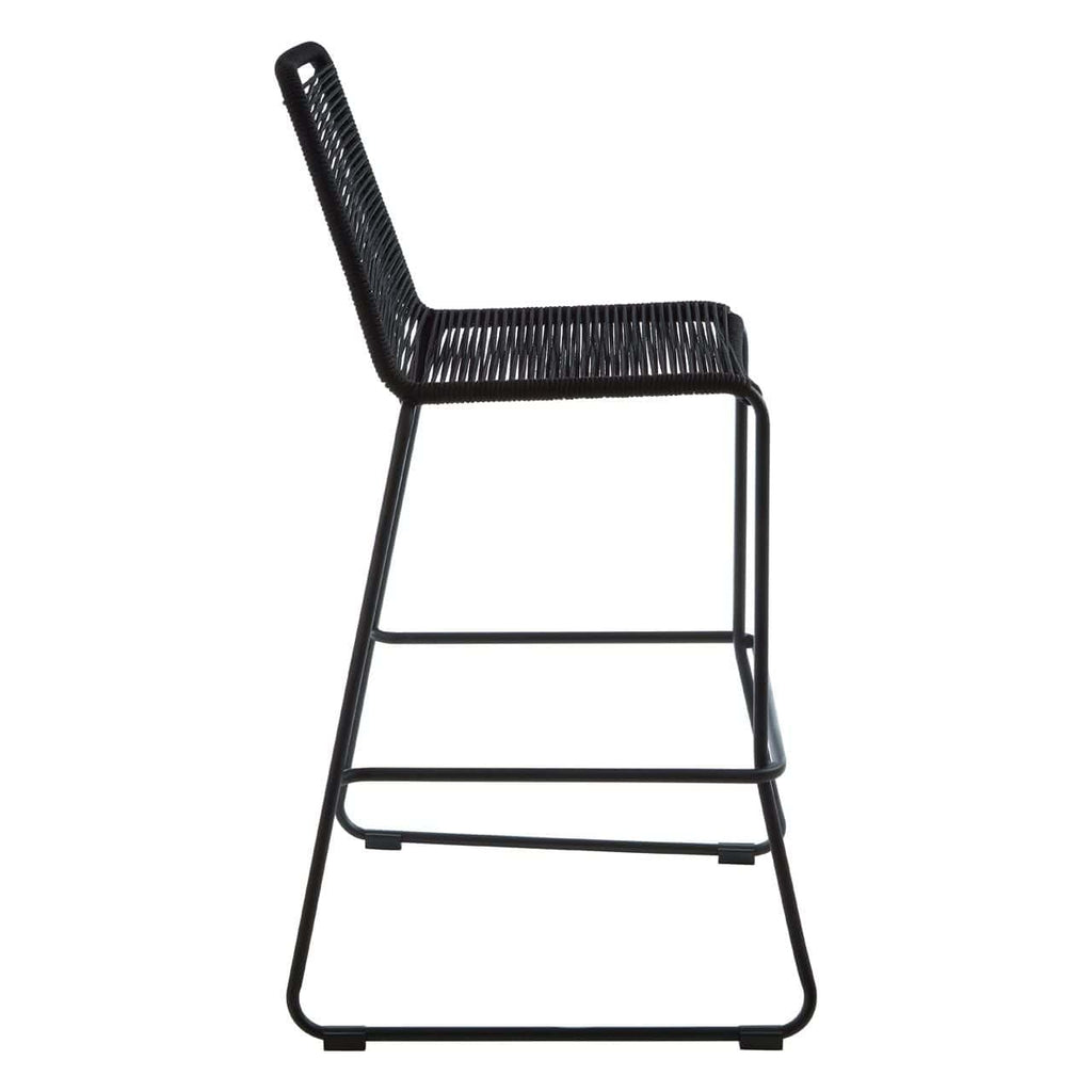 Sisal Bar Chair With Steel Frame In Black Rope Style – SE Home