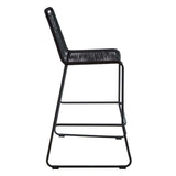 Table & Bar Stools Sisal Bar Chair With Steel Frame In Black Rope Style