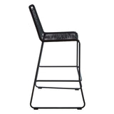 Sisal Bar Chair With Steel Frame In Black Rope Style - SE Home