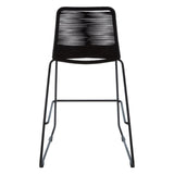 Sisal Bar Chair With Steel Frame In Black Rope Style - SE Home