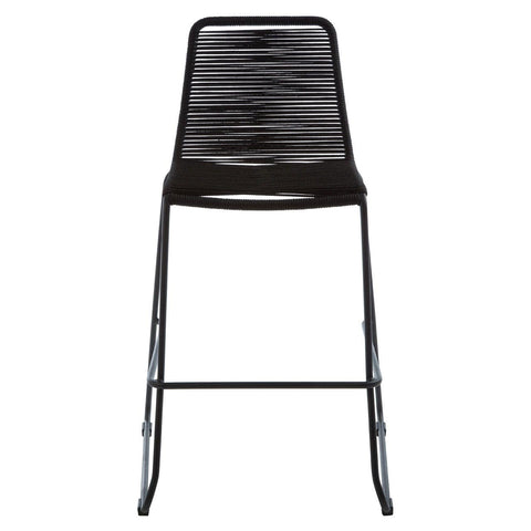 Sisal Bar Chair With Steel Frame In Black Rope Style - SE Home