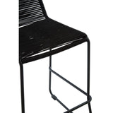Sisal Bar Chair With Steel Frame In Black Rope Style - SE Home