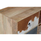 Marwar Tall Sideboard In Mango Wood With Genuine Leather - SE Home