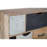 Marwar Large TallSideboard InMango Wood With Genuine Leather - SE Home