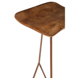 Pedro Bar Stool In Brown Leather With Copper Finish - SE Home