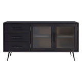 Madsen Cabinet With 3 Drawers & 2 Glass Doors - SE Home