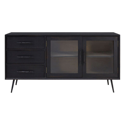 Madsen Cabinet With 3 Drawers & 2 Glass Doors - SE Home