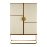 Cabinets & Storage Modica Cabinet In White Concrete With A Brushed Gold Finish