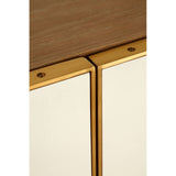 Modica Cabinet In White Concrete With A Brushed Gold Finish - SE Home