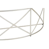 Rubia Silver Leaf Demilune Console Table - SE Home