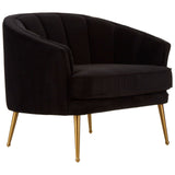 Hendricks Black Velvet Chair Wide - SE Home