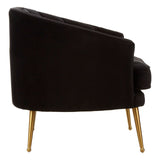 Hendricks Black Velvet Chair Wide - SE Home