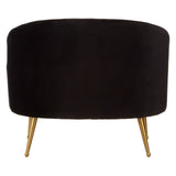 Hendricks Black Velvet Chair Wide - SE Home