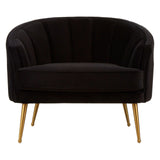 Hendricks Black Velvet Chair Wide - SE Home