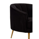 Hendricks Black Velvet Chair Wide - SE Home