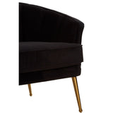 Hendricks Black Velvet Chair Wide - SE Home