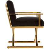 Hendricks Black Velvet Chair Regular - SE Home