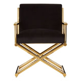 Hendricks Black Velvet Chair Regular - SE Home