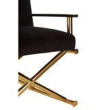Hendricks Black Velvet Chair Regular - SE Home