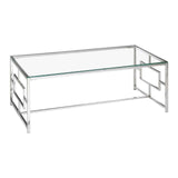 Allure Clear Glass / Silver Base Coffee Table - SE Home