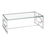 Coffee Tables Allure Clear Glass / Silver Base Coffee Table