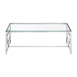 Allure Clear Glass / Silver Base Coffee Table - SE Home