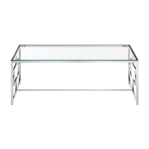 Coffee Tables Allure Clear Glass / Silver Base Coffee Table